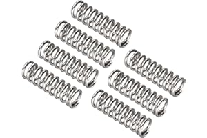 QUARKZMAN Kleine Druckfeder x 7 Stück Federstahl Zugfeder für Haushaltsanwendungen, [Silberton, 1,2mm Drahtdurchmesser, 8mm Außendurchmesser, 25mm freie Länge]