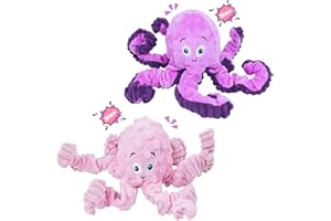 TONGKTAI Hundespielzeug Quietschend, Interaktives Plüsch-Oktopus-Ziehspielzeug, Welpenspielzeug für Kleine, Mittelgroße und Große Hunde, um sie zu Beschäftigen (2 Stück)