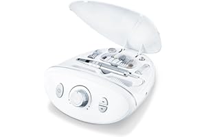‎BEURER Beurer MP 100 Electric Manicure and Pedicure Professional 10 Pieces Sapphire Felt Tips Nail Dust Cap 20000 RPM 41 Piece Set