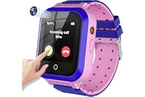 EURHOWING Kinder-Smartwatch,Kinderuhr GPS Anruf Funktion,Wecker,Match-Spiel,SOS Kamera-Touchscreen kindersmartwatchuhr 3-15 Geburtstag Telefonieren Geschenk Weinachtsgeschenke,T3-rosa,one Size