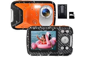ISHARE Waterproof Digital Camera 17FT 30MP Small Underwater Cameras with a Battery and 32GB Micro Card,Waterproof Camera for Snorkeling Fill Light Compact Cameras