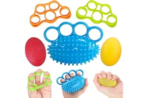 Qihengzhijia Pelotas de ejercicio de mano, entrenador de fuerza de agarre, kit de recuperación de dedos, mejora la flexibilidad de los dedos, alivio del estrés y terapia física, múltiples niveles de
