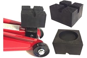SARIAN Gummiauflage viele Größen für Wagenheber Hebebühnen Rangierwagenheber Unterstellbock Gummiklotz universal Gummiblock KFZ PKW SUV Reifenwechsel Werkstatt Auto (85x85x50 2X V-Nut+Waffel+Aussparung)