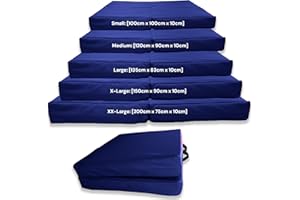 KOSIPRODUCTS Bi Fold Crash Mat, Two Fold Gym Mat for Landing, Tumbling, Yoga Crashing Falling Water Resistant Polyester with Straps