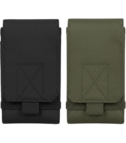 Custodia Doppia Per Cellulari Da Cintura – Nylon Nero Universale - Foto 5