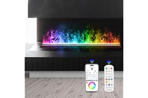 Mexhom Camino a vapore, camino elettrico, camino elettrico da incasso, effetto fiamma 3D a 9 colori, camino con telecomando APP [120cm, Nessun calore.]