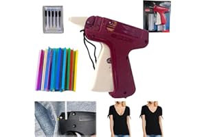 AHDXKUE Stitchy Quick Clothing Fixer Stitch Gun for Clothes, Quick Clothing Fixer Stitch Gun, Quick Repair Garment Sewing Machine with 8 Mm Glue Pins 1,000 Pcs and 6 Needles (Red)