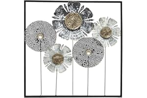 ATMOSPHERA CREATEUR D'INTERIEUR - Decorazione murale in Metallo Fiori 50x50cm