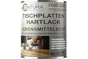 FARBMANUFAKTUR CONTURA NUR DAS BESTE FÜR IHR HOLZ Contura Hartlack Tischplattenlack lebensmittelecht Klarlack Tischplatte Holzlack Lack (Transparent, 375ml.)