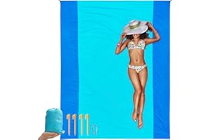 NABIYE Tappetino da spiaggia, senza sabbia, 304 x 270 cm, extra grande, in nylon resistente, compatto, ad asciugatura rapida, per viaggi, campeggio, vacanze in spiaggia, colore blu