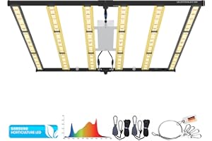THE HOOKAH THE GROW 600 Watt Vollspektrum LED (mit UV- und Infrarotlicht) mit 2720 Dioden, leistungsstarke Pflanzenlampe, Dimmbar, Daisy-Chain Funktion, optimal für Growzelt / 2,9 umol/J