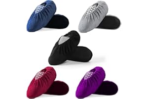WUFANC Copriscarpe Lavabili - Copri Scarpe da Casa sono Antiscivolo Resistenti All'usura, Lavabili in Lavatrice - Copriscarpe Casa Ospiti Adatti per Diverse Aree Come Pavimenti (Mescolare-5Paia, L)