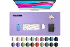 Aothia Tappetino da scrivania, Tappetino per Mouse, Assorbente da scrivania in Pelle PU Antiscivolo, Protezione da scrivania per Laptop per casa e Ufficio(80cmx40cm,Lavande)