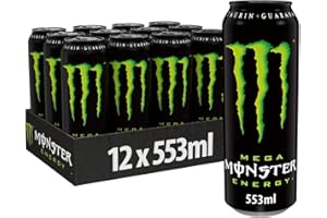 ‎MONSTER Monster Energy - koffeinhaltiger Energydrink mit klassischem Energy-Geschmack - in wiederverschließbaren Einweg Dosen (12 x 553 ml)