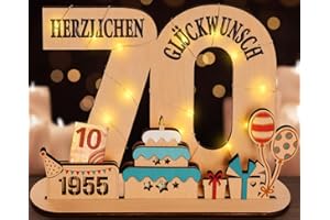 packra 70 Geldgeschenke Geburtstag,70 Geburtstag Geschenk Mädchen & Jungen,Holz-Schild Gästebuch,70 Geburtstag Deko,Personalisierbares Geschenk