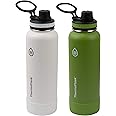 Thermoflask ThermoFlask 24-Ounce Double Wall Vacuum Insulated Stainless Steel Water Bottles 2-Piece (White/Lime Green)