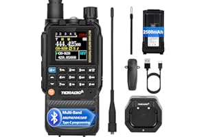 TIDRADIO TD-H3 Ham Radio Walkie Talkies for Adults, Air Band Type C&Wireless Programming Frequency Match Dual Band Two Way Radio, Long Range Amateur Radio Communication for Camping-1 Pack