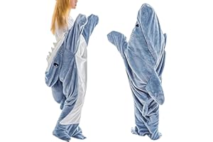 SPEESY BeerMmay Coperta Di Squalo Super Shark Coperta Morbida Flanella Coperta A Cappuccio Borsa Sonno Squalo Regalo Cosplay Squalo Coperta Personalizzata (Dimensione: M(170 CM))