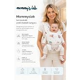 Mommyslab Bebek Ergonomik Pratik Kanguru Taşıyıcı, Ayarlanabilir Sırt Destekli, 0-36 Ay, Pembe Kirpi