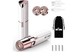 GURELAX Depilator do włosów na twarzy dla kobiet, możliwość ponownego ładowania, 2 x zapasowe głowice w zestawie, golarka do twarzy dla kobiet, bezbolesna golarka do twarzy, do policzków, podbródka