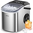 Silonn Countertop Ice Maker Machine, 9 Cubes Ready in 6 Mins, 11.8KG in 24Hrs, Self-Cleaning Ice Machine with Ice Scoop and Basket, 2 Sizes of Bullet Ice for Home Kitchen Office Bar Party