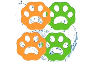 DDHHCP 4 Stück Tierhaarentferner Waschmaschine, Wiederverwendbarer HaarfäNger Waschmaschine, Waschmaschine HaarfäNger für Hundehaar Katzenfell und Alle Haare (GrüN und Orange)