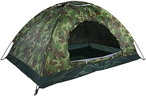 Tenda da esterno, Fydun protezione UV mimetica da esterno Impermeabile 2 persone Tenda per escursioni in campeggio + tenda 2 posti automatica tenda da campeggio 2 posti materassini pieghevoli per