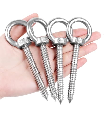 Qrity 20-Pack Eyelet Screws – Galvanized Self-Tapping Hooks For Hanging Stuff Indoors & Out