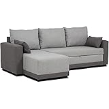 BUDWING Leah sofá Cama de 3 plazas, con Chaise Lounge Reversible - Asiento Izquierdo o Derecho, 2 Cojines incluidos, Tejido C