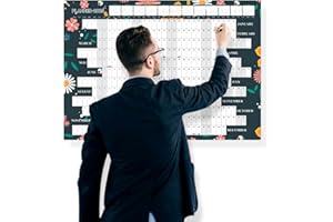 HLDI 2025 Wall Planner Large A1 Wall Calendar Jan To Dec Yearly Planner Full Year Planning Chart Academic Annual Poster For Student Family Home School Office Work Study 59.5 x 84.1Cm(Folded)(1Pc)(Floral)