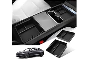 GIUD Tesla Model 3 2024 - Bandeja de almacenamiento para consola central, organizador de apoyabrazos Tesla Model 3 2024 Accesorios (2 piezas)