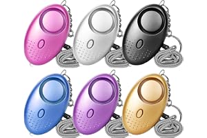 6 Pièces Alarme De Poche, Alarme Personnelle avec Lumière LED, Porte-Clés D'alarme 130 DB, Alarme Personnelle Anti Agression , Anti Agression Porte-Clés pour Femmes, Travailleurs De Nuit