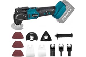 Yofuly Outil Multifonction sans fil pour Makk-ita 18V Batterie, Scie Oscillante 6 vitesses Réglables, Multitool pour Enlever, Racler, Couper (Sans Batterie)