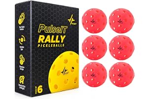 PulseITRally Outdoor Pickleball Balls Set of 6 | 40 Precision Holes, Stable True Flight & Consistent Bounce | Durable High Visibility Pickle Balls for Training, Practice & Competition | Pink