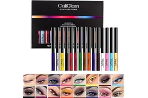 BEAUTY SEARCHER 16 kolorów, neonowy eyeliner, wodoodporny, matowy, odporny na rozmazywanie, kolorowy, płynny eyeliner, ołówek, brokat, tęczowy, bardzo precyzyjny zestaw kresek, True Color szybkoschnący makijaż oczu