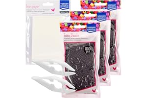 Vaessen Creative Fuse Beads Kit 3300 Black Pieces – Maxi Pack with Ironing Paper and Tweezers for Arts and Crafts, DIY Creations, Jewellery, Keychains, and Decorations, Divers