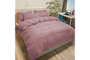 Poligino Fundas Nórdicas Cama 160 Microfibra Juego de Funda de Edredón 250x200 cm, 2 Fundas de Almohada 50 x 80 cm Rosa Oscuro