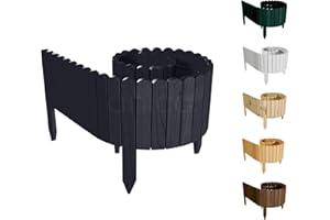 Floranica Rollborder Recinzione in Legno Flessibile - 200 x 40 cm - Antracite - Bordatura aiuole Prato Decorazione da Giardino per frutteti