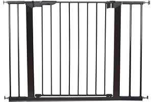 BabyDan Protector de escalera Premier de 99-106,3 cm, extra ancho, para bebés, metal negro, fabricado en Dinamarca (protector para perros)
