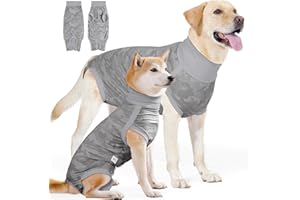 PAWIVID Dog Recovery Suit, Spay Surgical Onesie for Female Male Dogs, Dog Bodysuits After Surgery Anti-Licking, Neuter Pet Recovery Shirt for Dogs Alternative E-Collar&Cone (Camouflage Gray, L)