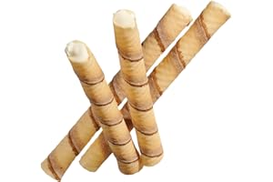 Bazko knusprige Waffelröllchen mit Milchfüllung | 450 g | süße Knusperröllchen mit Kakaostreifen | gefüllte Röllchen | als Eisbecher Garnierung, Deko, süßer Snack