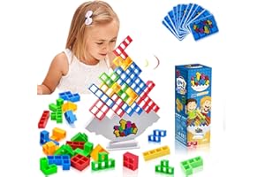 NECDEOL 48 pezzi Tetra Tower Game, Blocchi Tetris Tower Gioco Stack Attack Giocattolo Impilabile, Società Balance Game Interattivi Educativi Puzzle Regalo Compleanno per Adulti Bambini
