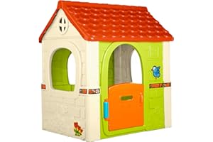 FEBER Fantasy House, Casetta Per Bambini con Porta Apribile, per Giocare in Casa o all'Aperto, Multicolore, Resistente e Facile da Montare, per Bambini e da 2 a 6 Anni, FEH17000