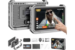 ‎VILTROX VILTROX DC-X3 Cage 6" monitor polowy do kamery SDI 2000nits Super Bright Widoczny zewnętrzny monitor do ekranu dotykowego DSLR 4K do Sony Canon Nikon z osłoną przeciwsłoneczną Bateria 2200 MAh