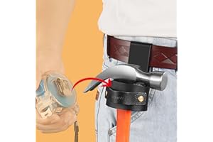 quipuda Porte Marteau Ceinture,Cuir Véritable étui à Marteau,Porte Hachette Ceinture Bucheron