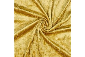 VmG-Store Pannesamt Stoff 2m x 145cm zum Nähen KEINE Meterware glänzender Stretch Samt für Vorhänge Gardinen Bühne Kostüm Kleid Bekleidung Tischdecke Dekostoff (011 Gold)