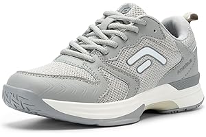 FitVille Womens Extra Wide Fit Tennis Trainers Badminton Squash Shoes with Arch Support Pickleball Volleyball