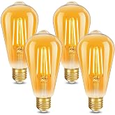 ILEEDear LED Bulb, LED Bulbs E27 Warm Light 2200K 500LM Vintage E27 Edison Bulbs, Decorative Retro ST64 LED for Home Bars Kit