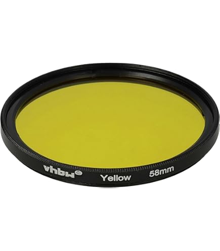 vhbw Filtre de Couleur Universel pour Les objectifs de Filetage de 49mm - Filtre Jaune
