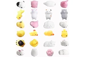 Amaza 24Pcs Squishy Mochi Squishy Animal Squeeze Toys Squishy Giocattoli - Mini Giocattoli Antistress da Spremere Morbidi, Regalini Fine Festa Compleanno, Squishy Piccoli Gadget Compleanno Bambini